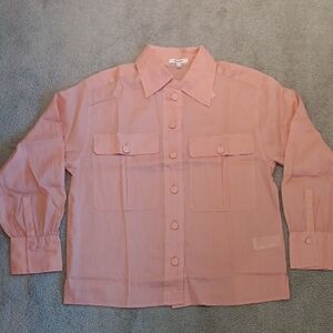 Pink Button-Up Collared Shirt With Two Top Pockets (Not Worn)